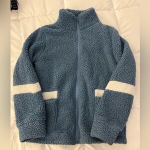 Blue Sherpa Zip-Up Jacket